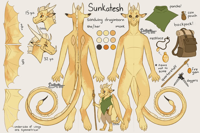 Premade design with 10 details: wings, 2 headshots, chibi outfit, and 6 accessories. (~$100). oc is mine!